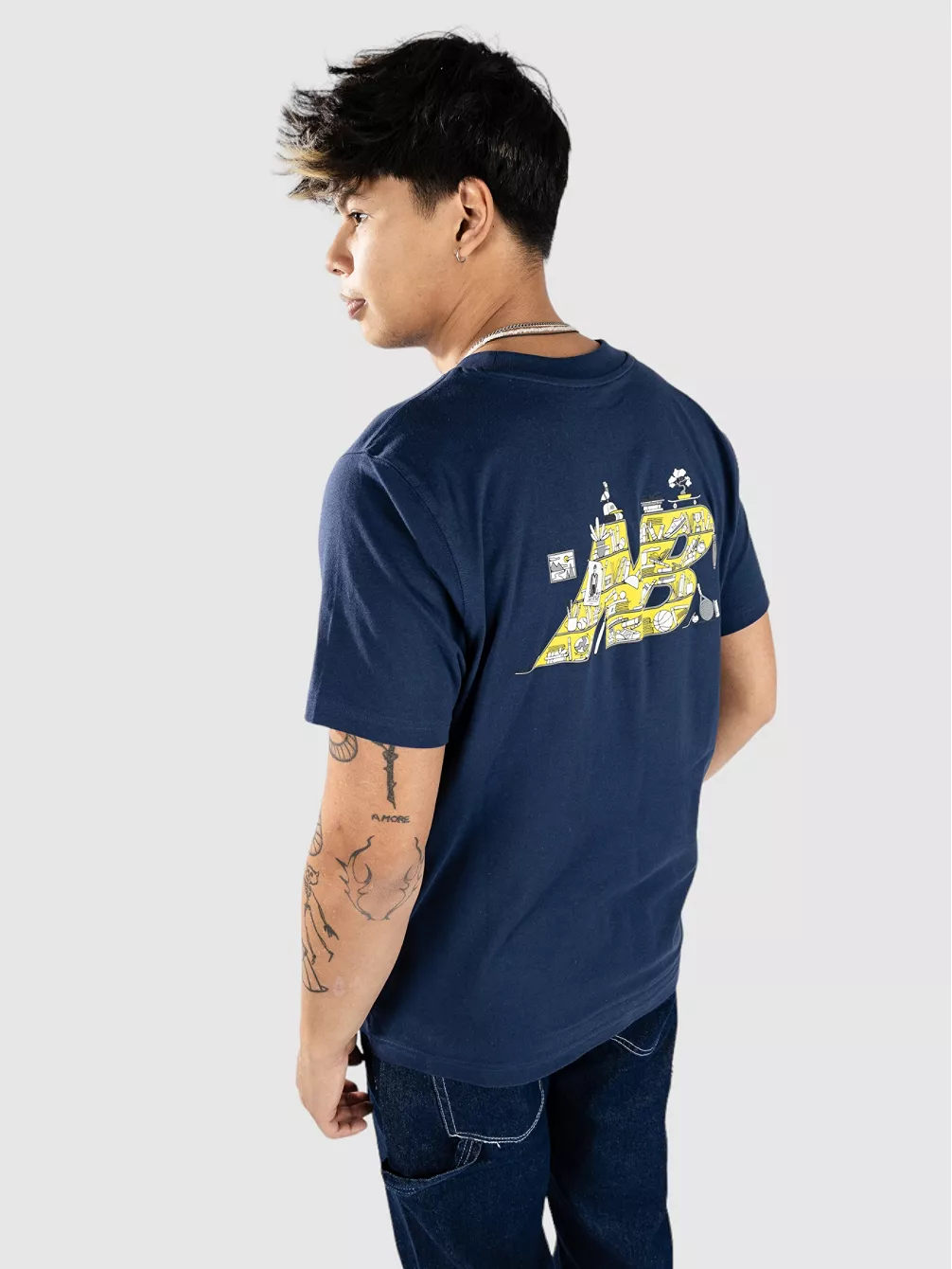 

Футболка с книжной полкой New Balance, синий