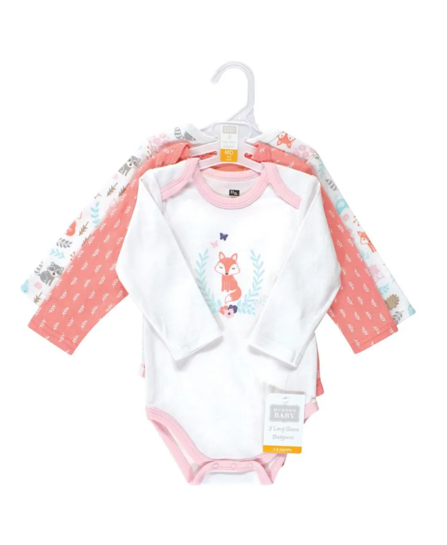 Комплект из 3 хлопковых боди с длинными рукавами Hudson Baby, Woodland Fox — фото 2