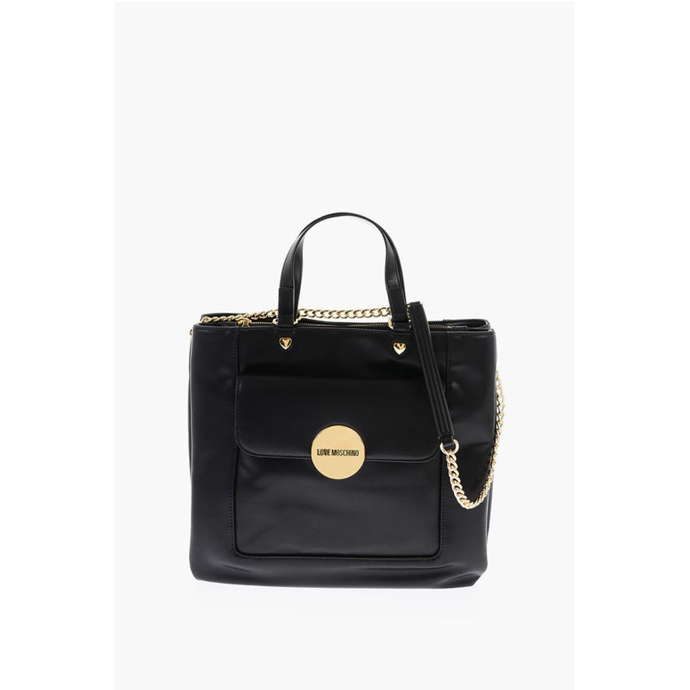 

Сумка LOVE из искусственной кожи с ручкой-монограммой и съемным креплением Moschino, Black