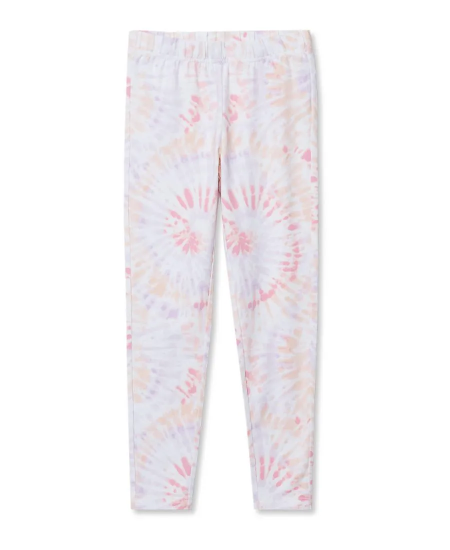 Прочные хлопковые леггинсы для девочек Lands' End, pastel мультиколор tie dye