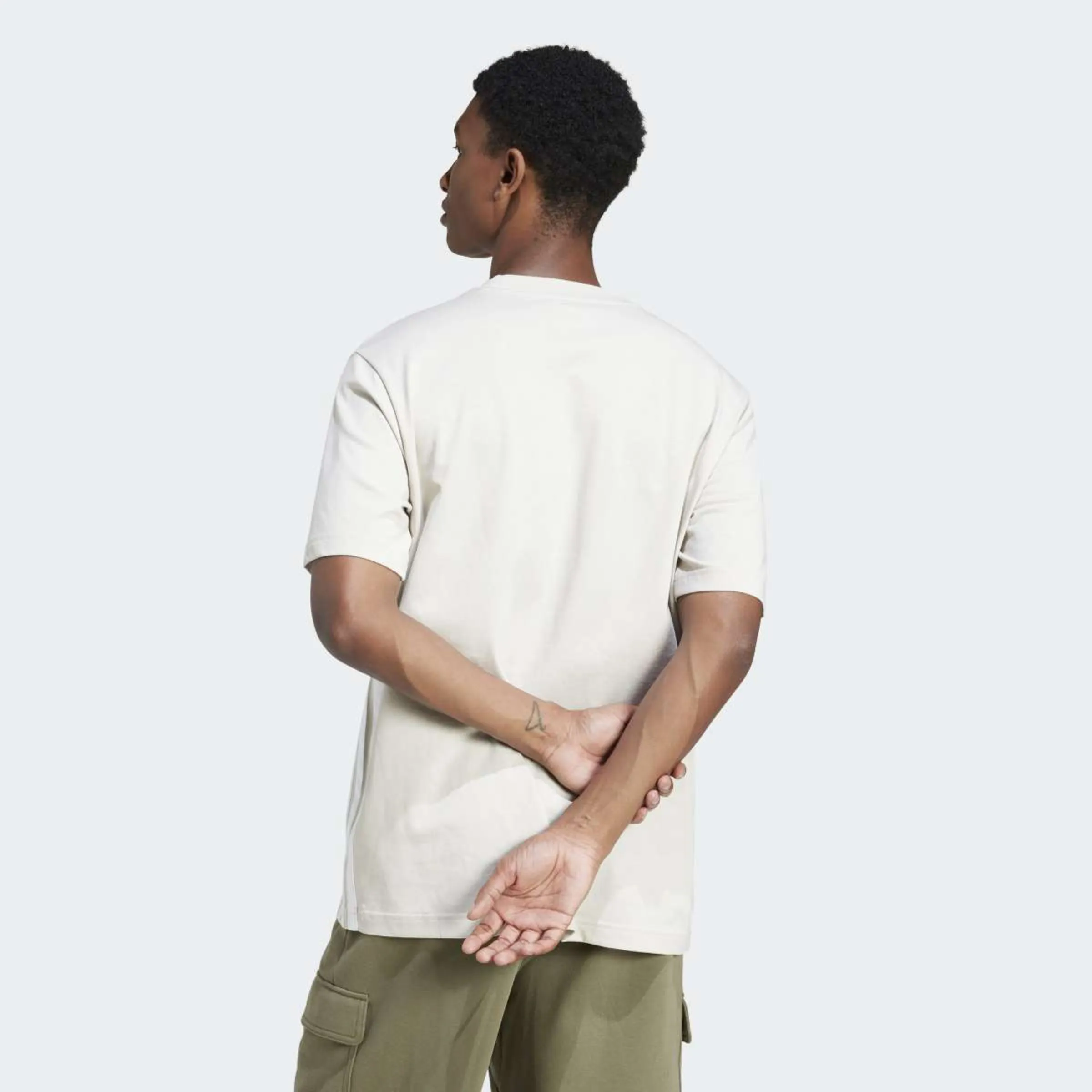 Мужская футболка Essentials Single Jersey с тремя полосками Adidas, серый — фото 2