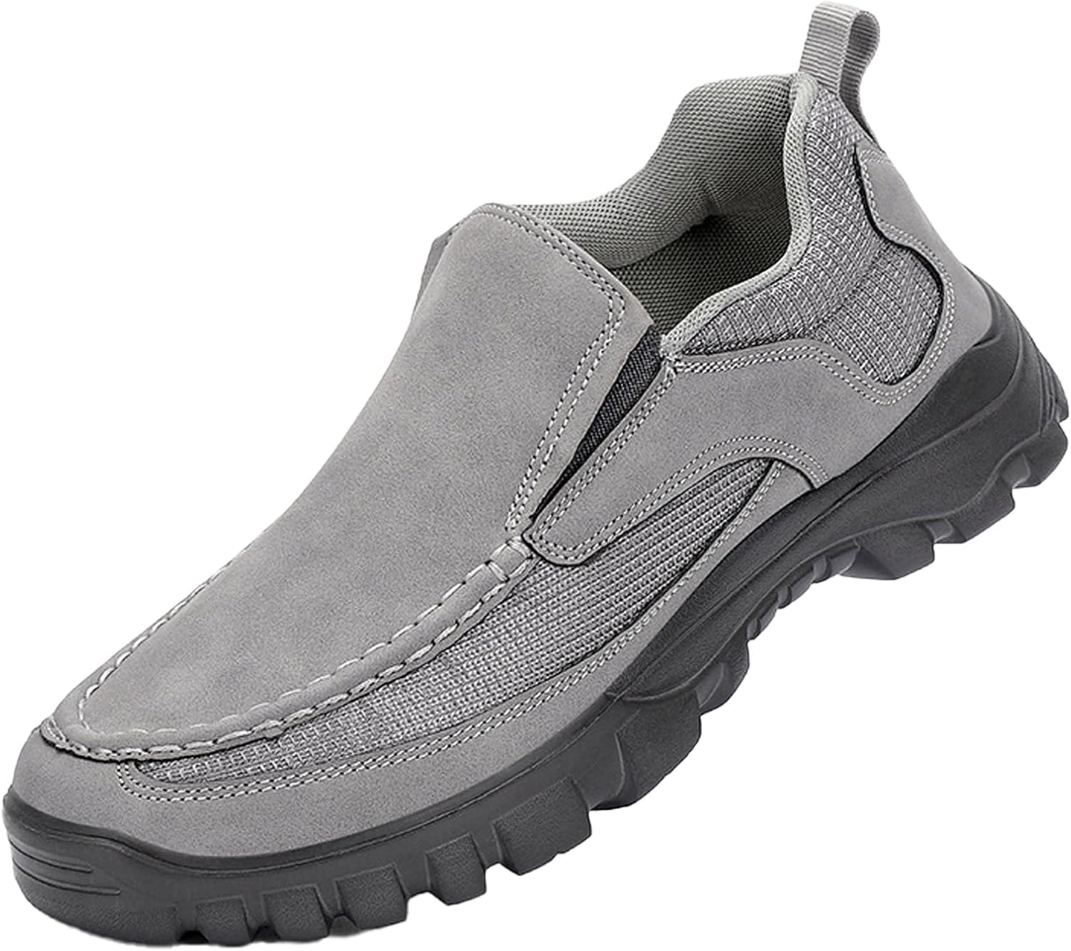 

Мужские повседневные слипоны на платформе, удобные с круглым носком и поддержкой свода стопы, легкие, с противоскользящей подошвой, модные кроссовки, подходящие для прогулок, работы, вождения и т.д Eggdk, серый