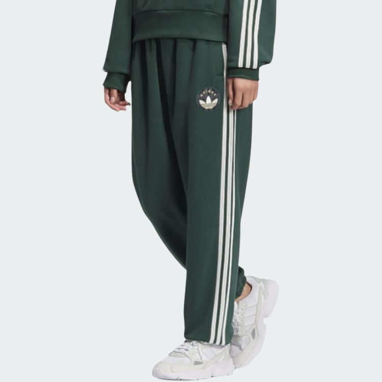 Женские спортивные трикотажные брюки зеленые Adidas Originals — фото 4