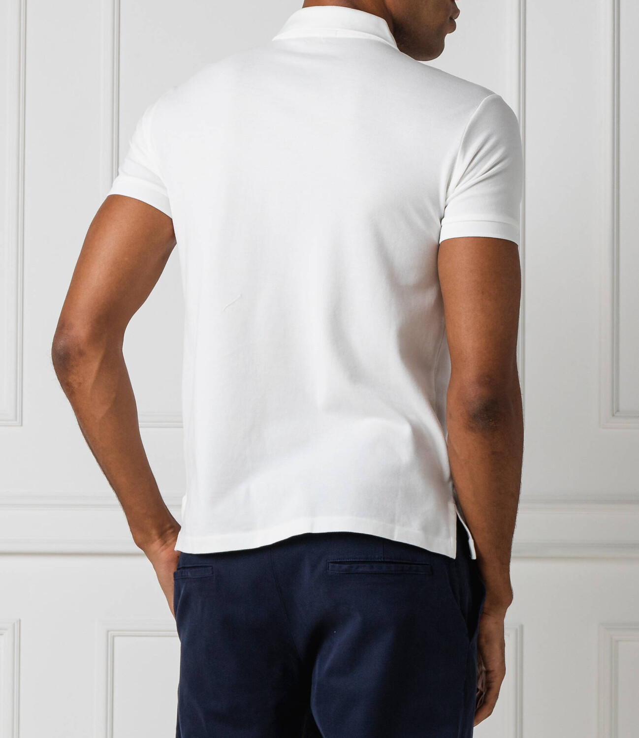 Поло POLO RALPH LAUREN slim fit pique, белый — фото 4