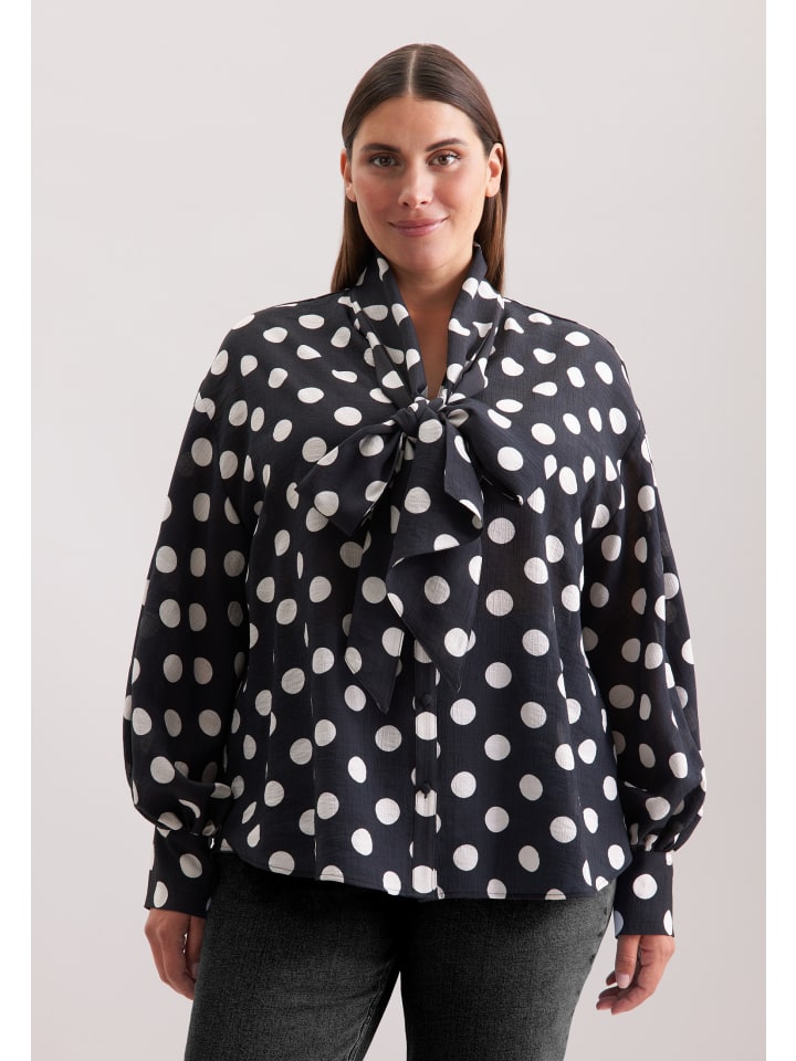 

Блузка свободного кроя с рюшами черного цвета Seidensticker