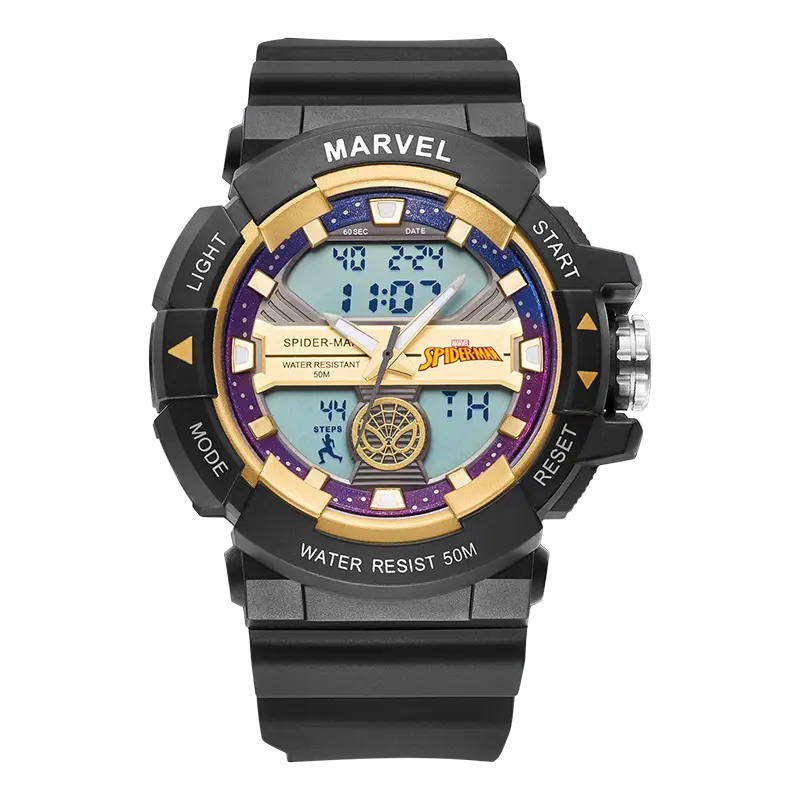 

MARVEL Часы Hero Collection Electronic Movement TPU Strap Watch Men's Watch Gold Dial MV 81109B1