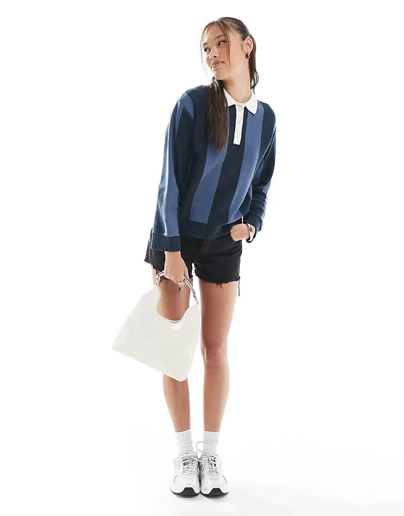 

Рубашка-поло с длинными рукавами Cotton On синего цвета Cotton:On