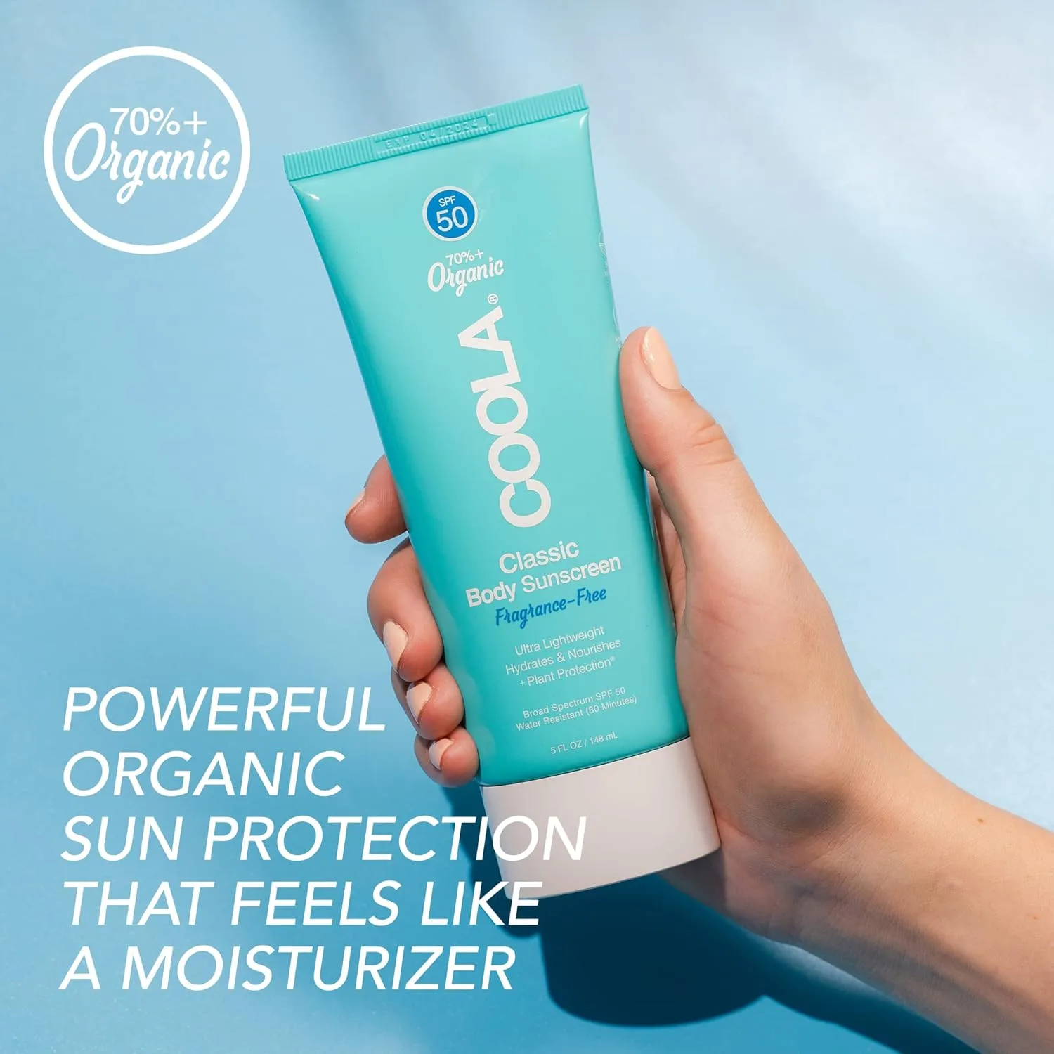 COOLA Органический солнцезащитный лосьон для тела SPF 50, протестирован дерматологами, обеспечивает ежедневную защиту кожи, подходит для веганов и не содержит глютена, без отдушек, 140 мл. 148 мл (2 шт.), Sheer — фото 2