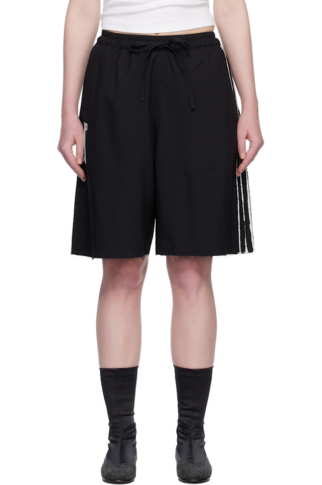 

Спортивная форма, шорты с необработанными краями и тремя полосками Y-3, черный