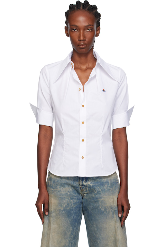 

Рубашка с коротким рукавом в виде скрипки Vivienne Westwood, белый