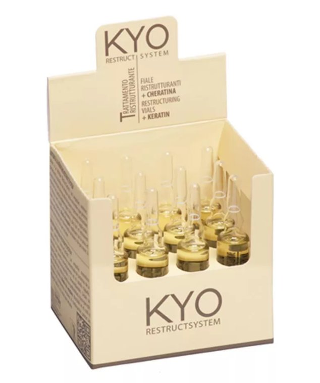 Шампунь KYO Restructuring Vials, восстанавливающие ампулы для поврежденных волос с кератином и коллагеном, 12x10 мл — фото 2