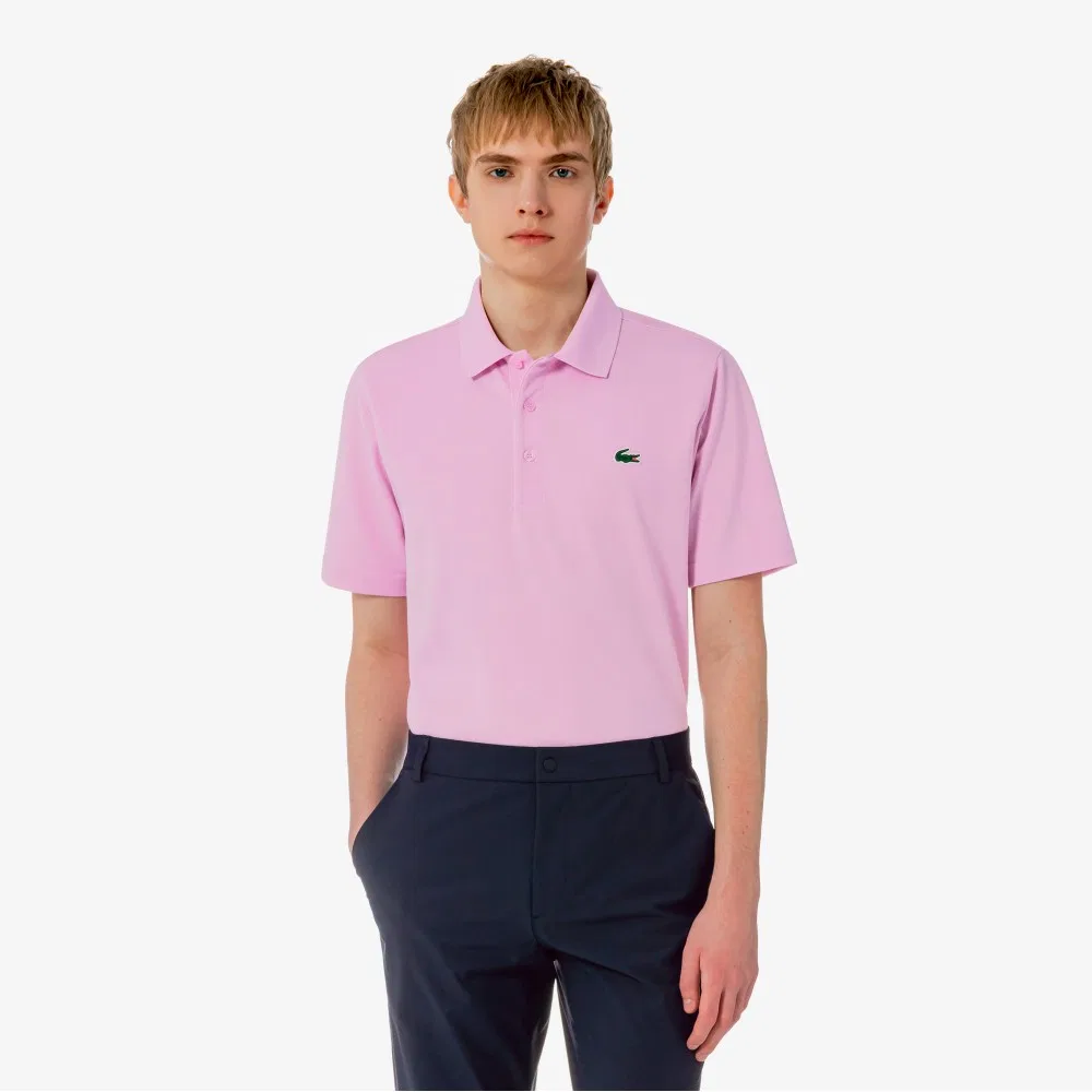 Мужская базовая футболка-поло Lacoste, розовая