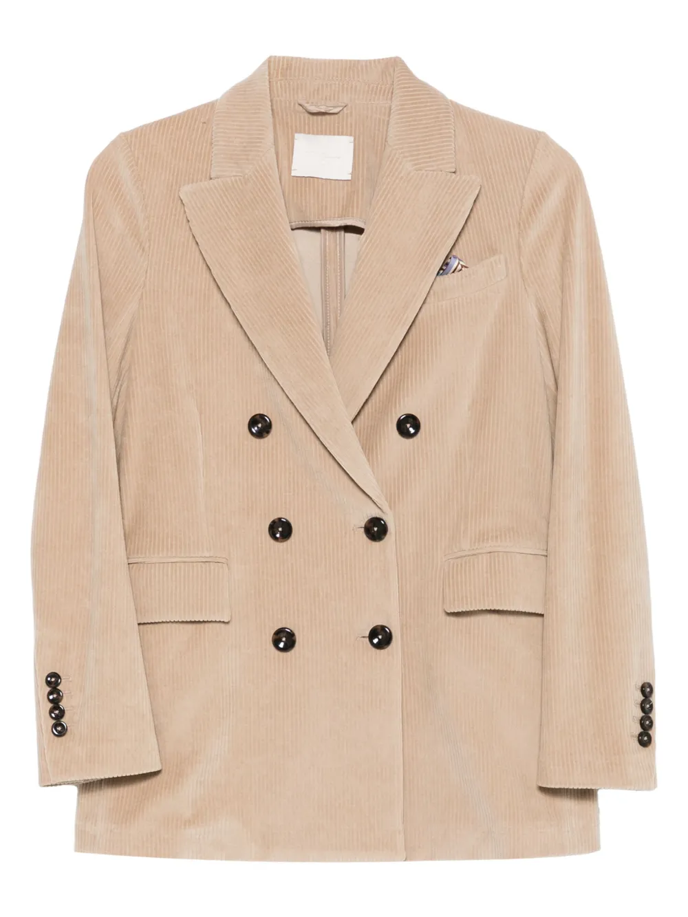 

Двубортный пиджак из вельвета Circolo 1901, нейтральный