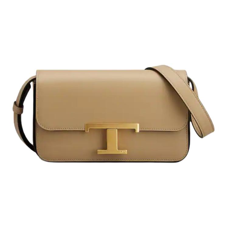 

TOD'S Классическая мини-сумка через плечо из коровьей кожи женская бежево-желтая