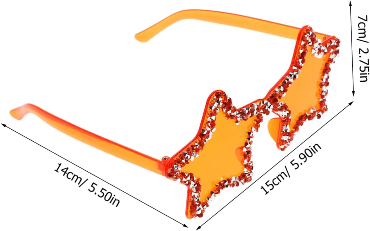 

Уникальные солнцезащитные очки в форме звезды без оправы, украшенные стразами. Стильные очки для вечеринок, идеально подходящие для подростков CORHAD, Orange