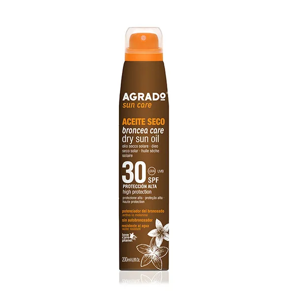 

Масло сухого тумана Spf 30 Broncea Care Agrado, 200 ml