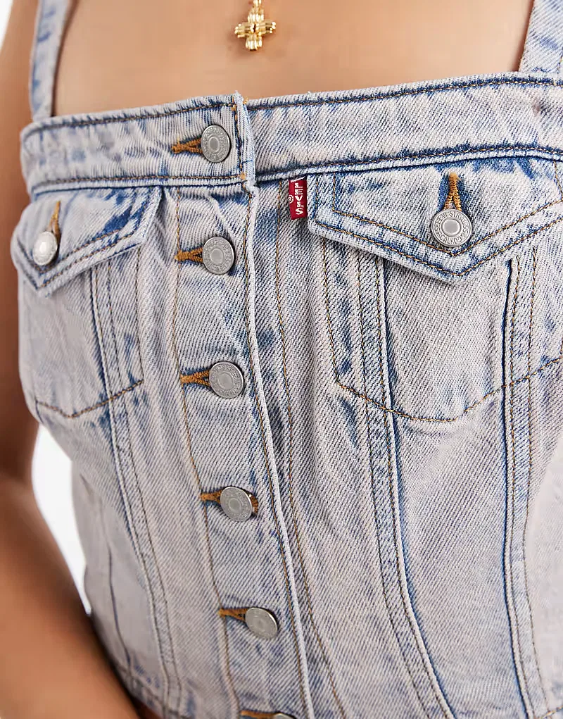 Джинсовый корсет Levis с передними карманами Levi's, розовый — фото 4