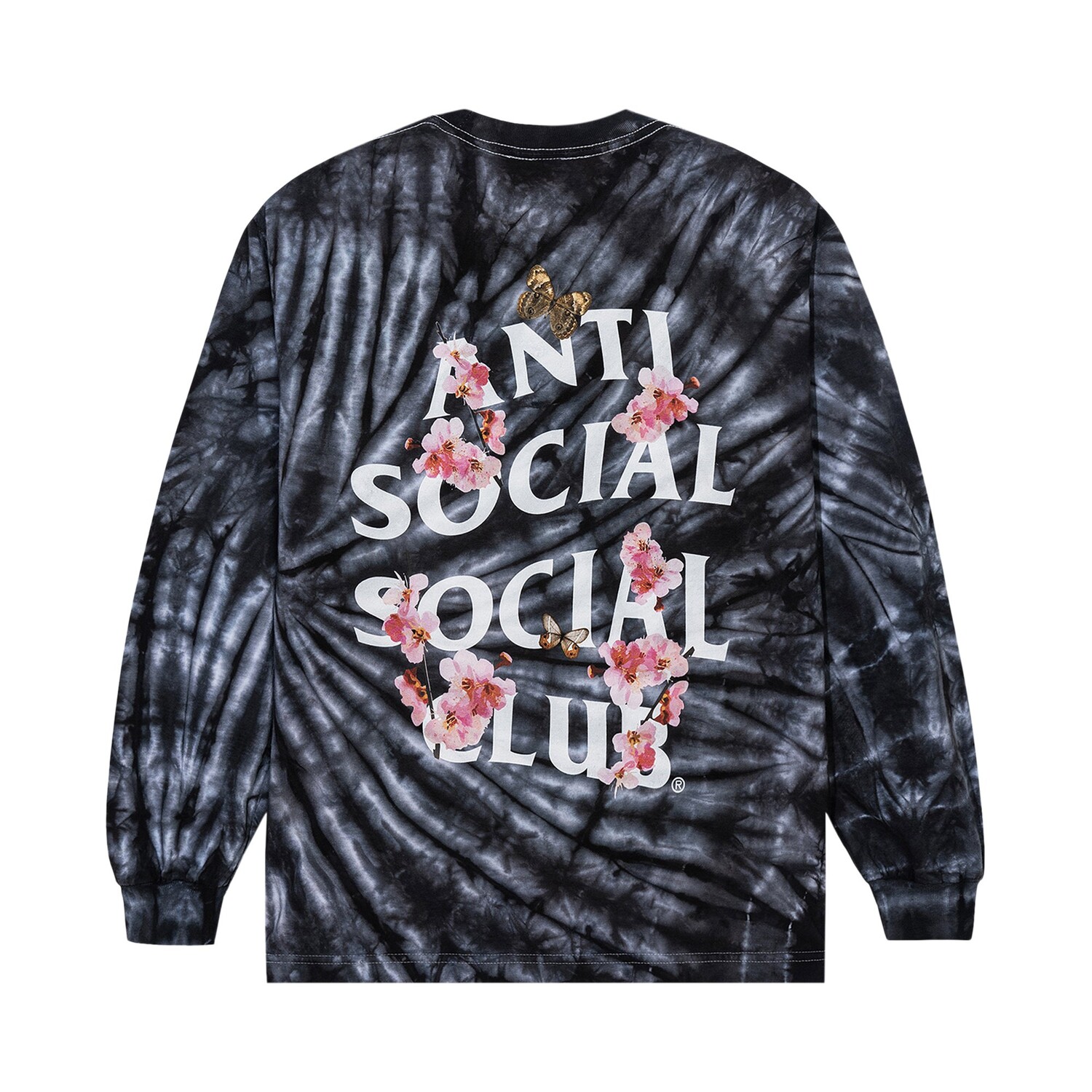 Футболка Anti Social Social Club Kkoch Wifi Tie Dye с длинными рукавами, черная — фото 2