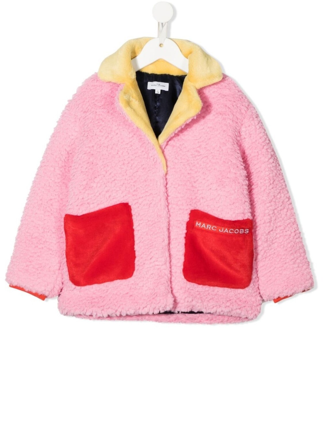 

Marc Jacobs Kids фактурное пальто в стиле колор-блок, розовый