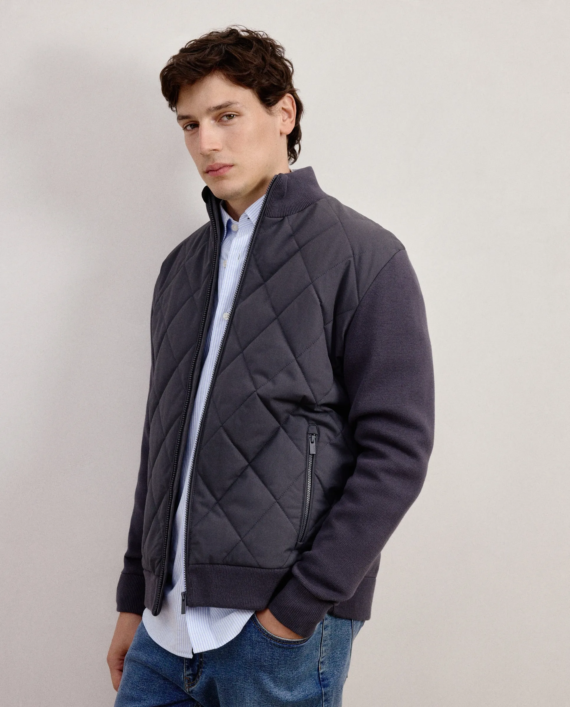 

Мужская куртка с ромбовидным узором Dustin, серый
