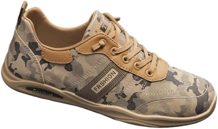 

Мужские дышащие кроссовки с камуфляжным принтом на слипоне - удобная, нескользящая и прочная обувь для активного отдыха на свежем воздухе Hoalox, хаки