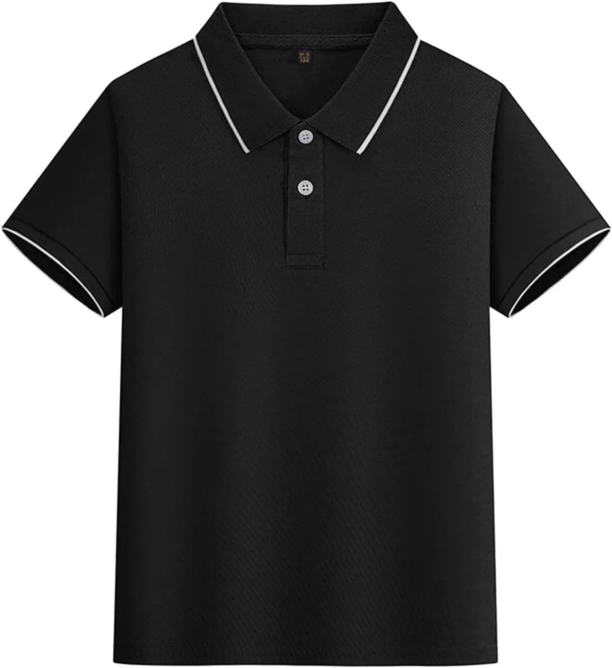 Пике поло для мальчиков, с коротким рукавом, бренд Generic, цвет Zc21- Black