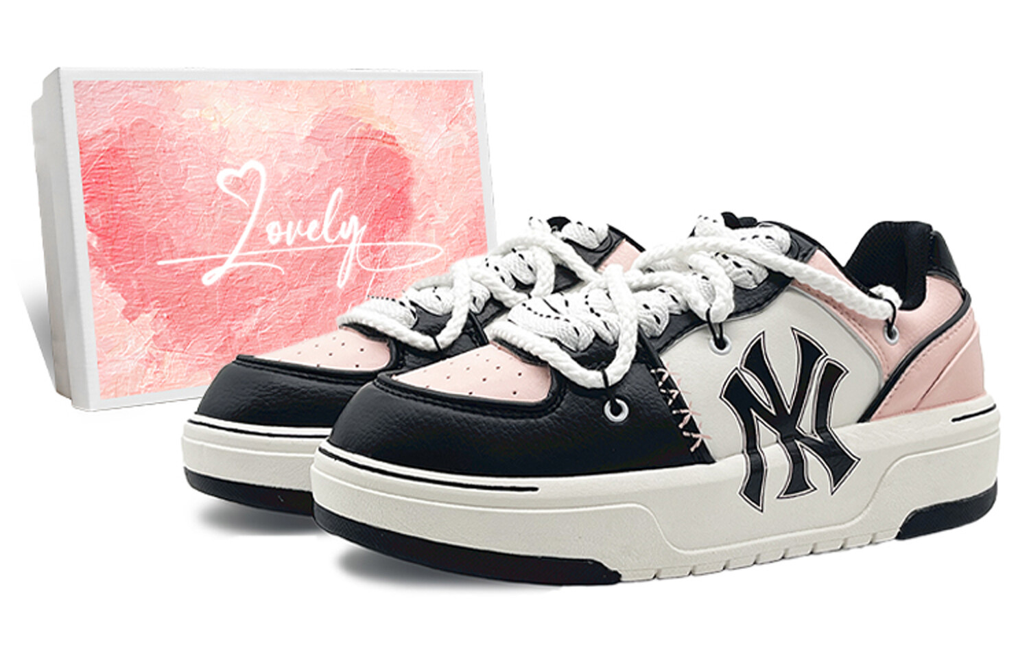 

Кроссовки MLB New York Yankees Skateboarding Shoes Unisex Low-top Pink, розовый