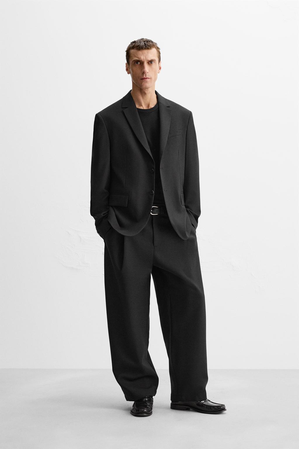 

Шерстяной блейзер ZARA, антрацитовый серый