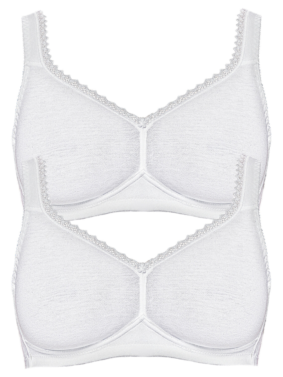 

Бюстгальтер без косточек SUSA 2er Pack Baumwoll BH ohne Bügel Organic Cotton, цвет Weiss Weiss
