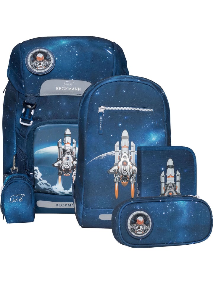 

BECKMANN Классический школьный рюкзак объемом 22 л, 6 предметов, цвет «Космическая миссия», синий