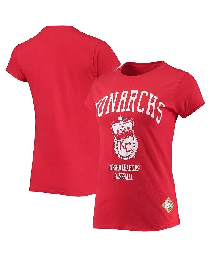 

Красная женская футболка с логотипом Kansas City Monarchs Negro League Stitches