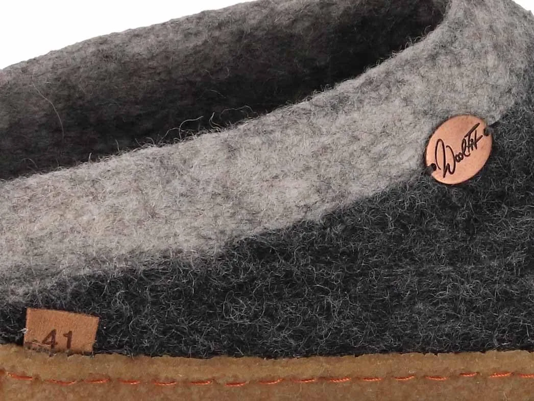Войлочные тапочки WoolFit Sherpa с подушкой из натурального каучука, войлочные тапочки ручной работы, унисекс, с выпуклой сталью, размер 3-13, серый — фото 4