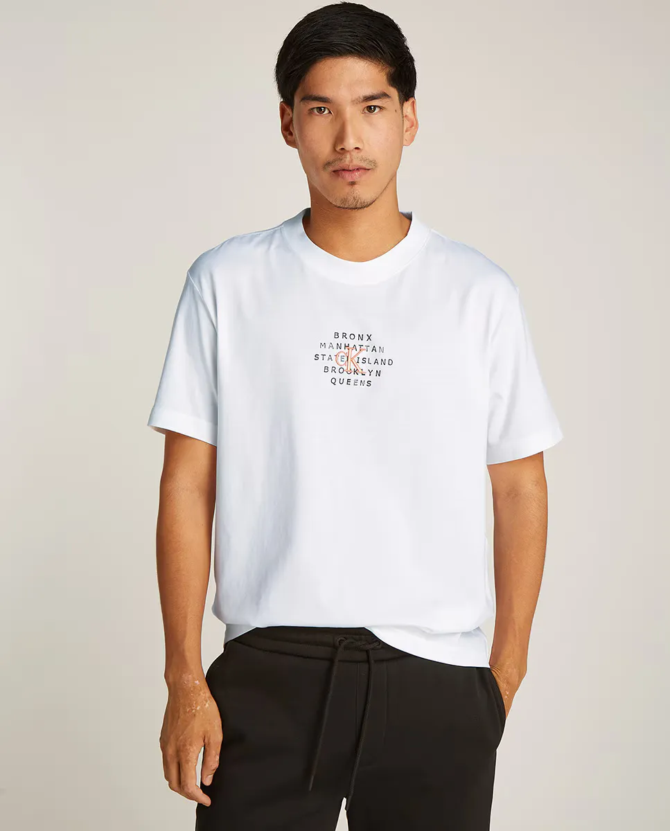 

Мужская футболка с коротким рукавом и принтом «Нью-Йорк» Calvin Klein Jeans, белый