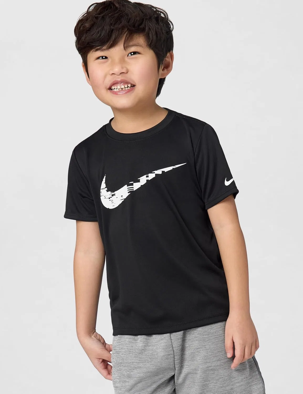 Футболка Dri-FIT с большим логотипом Nike, детская, Black — фото 4