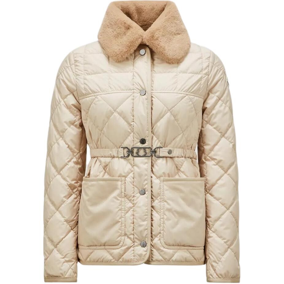 

Пуховик женский песочно-бежевый Moncler