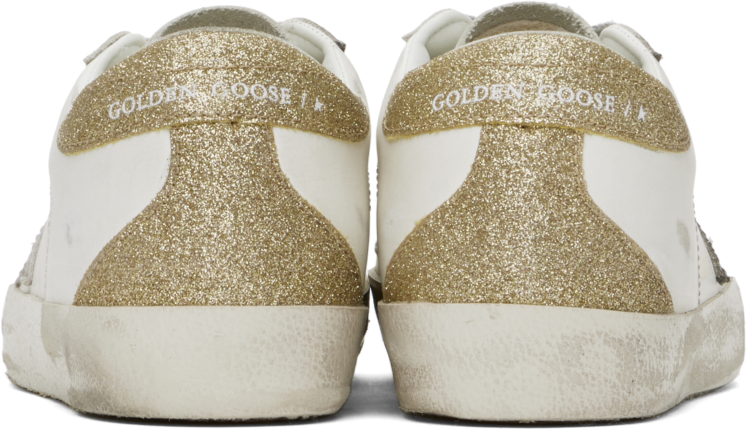 Белые кроссовки Super-Star Golden Goose, белый/сиреневый/золотой — фото 2