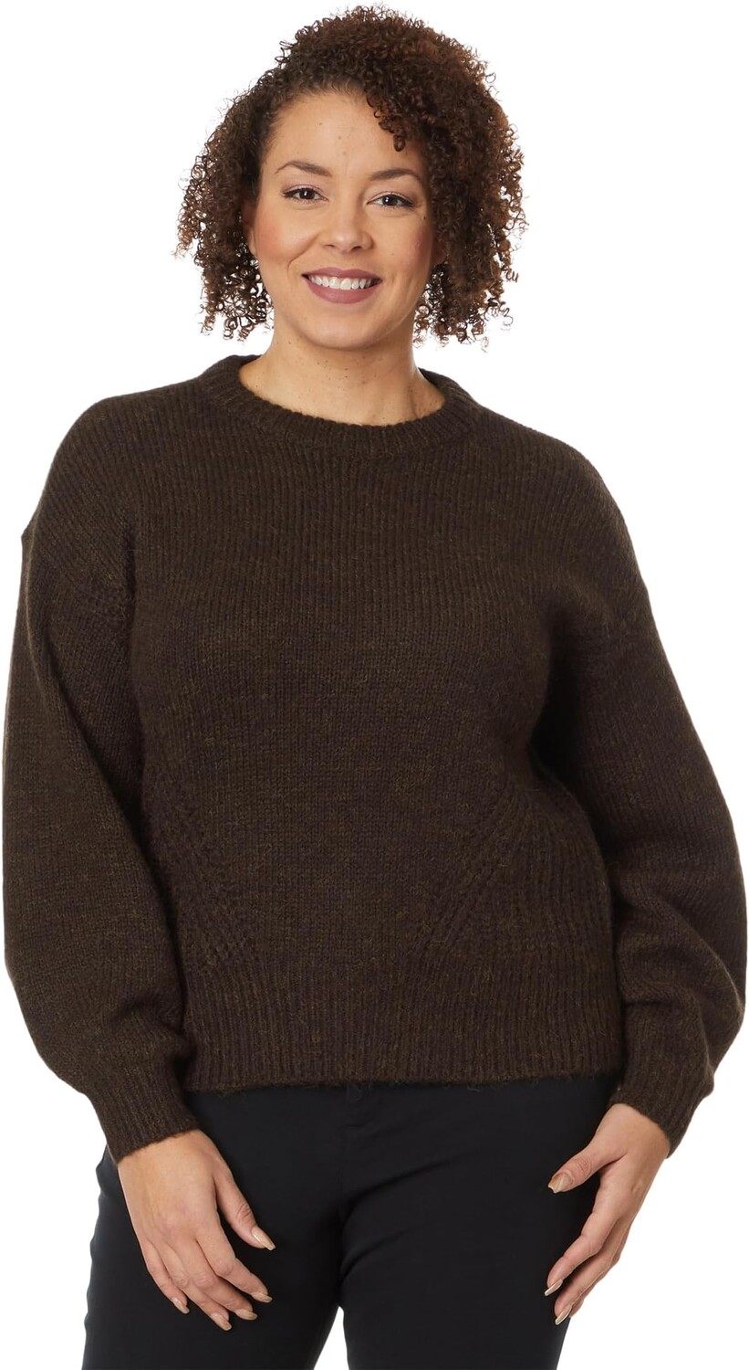 

Свитер Madewell Plus Simone Wedged Fashioning Crew, цвет Heather Carob