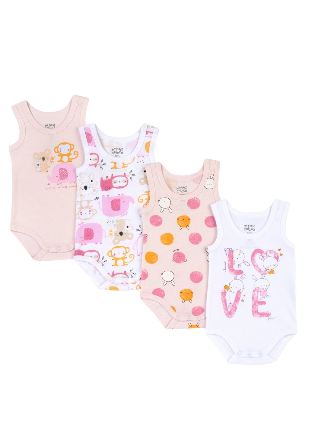 

Боди 4 PACK Chicco, цвет pink