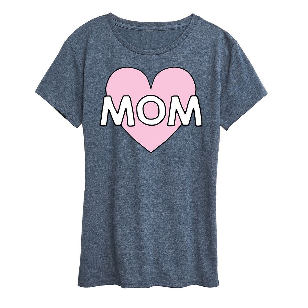 

Женская футболка с рисунком Mom Heart, цвет Heather Blue