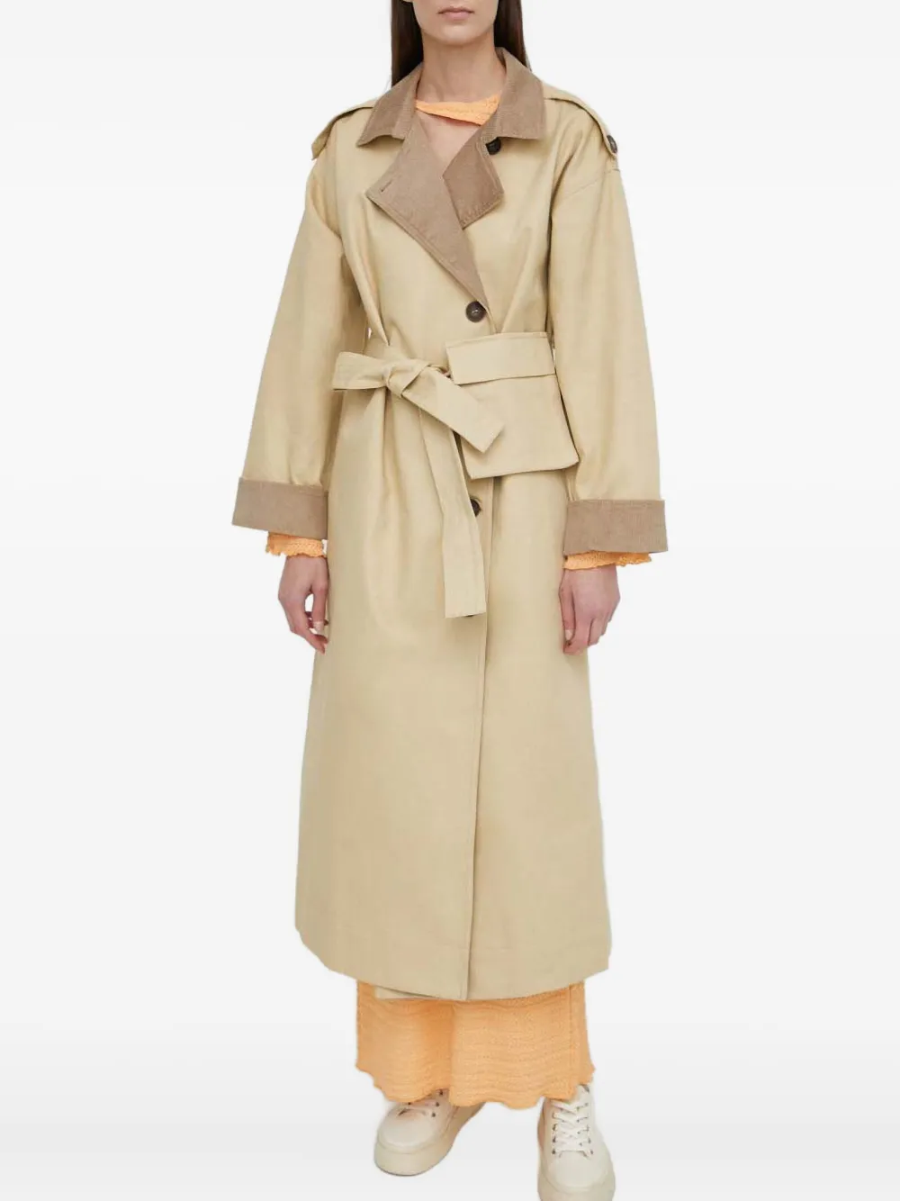 

Двубортный тренч Résumé, нейтральный