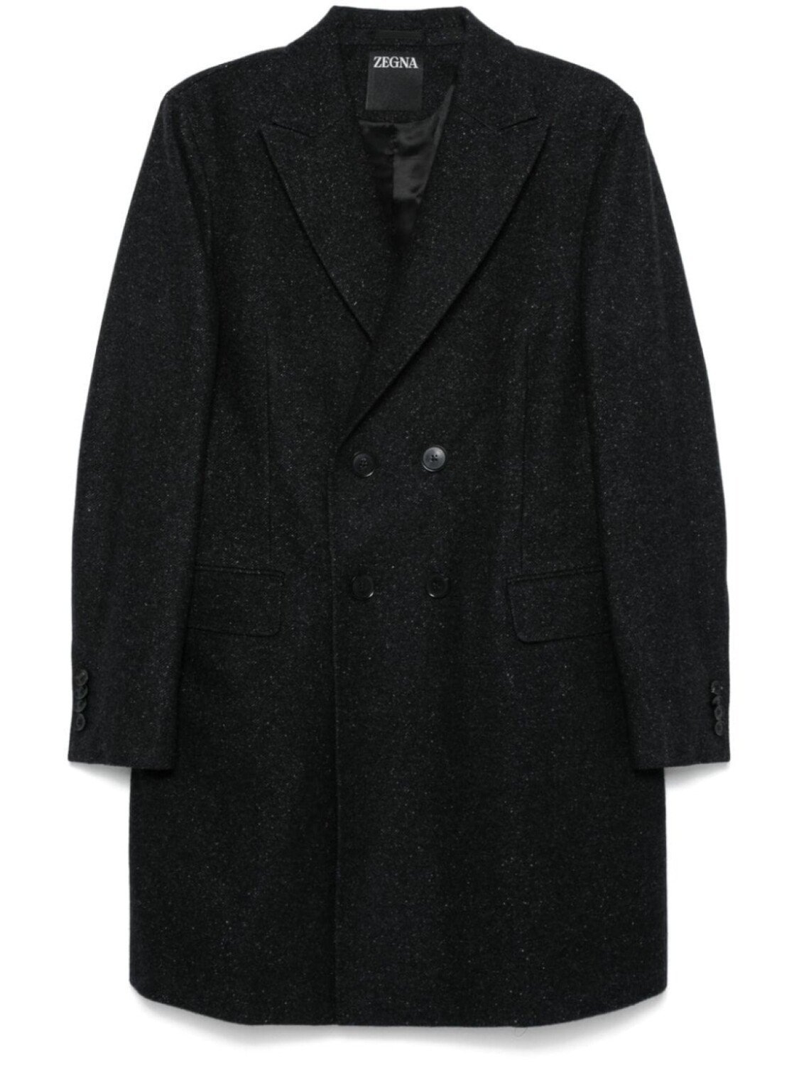 

Zegna фактурное пальто, черный