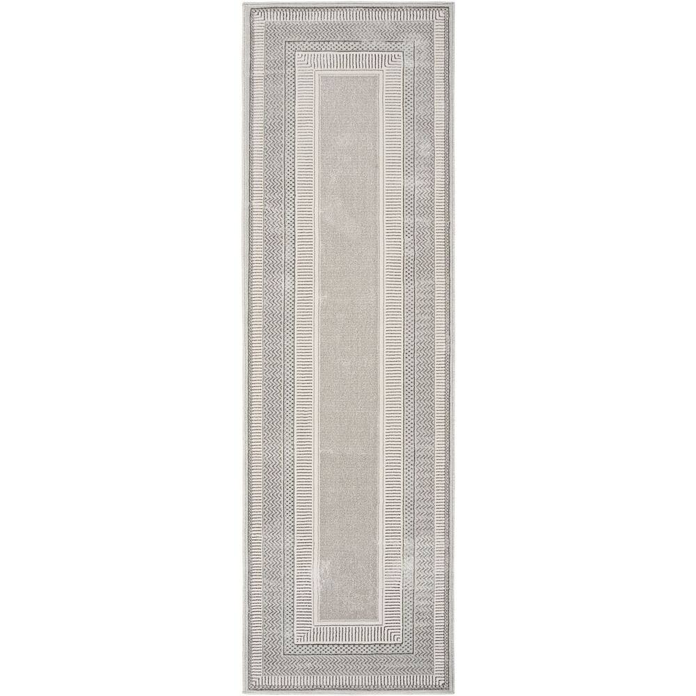 

Nourison Glam Современный ковер с каймой для дома RugMarketPlace, цвет Silver