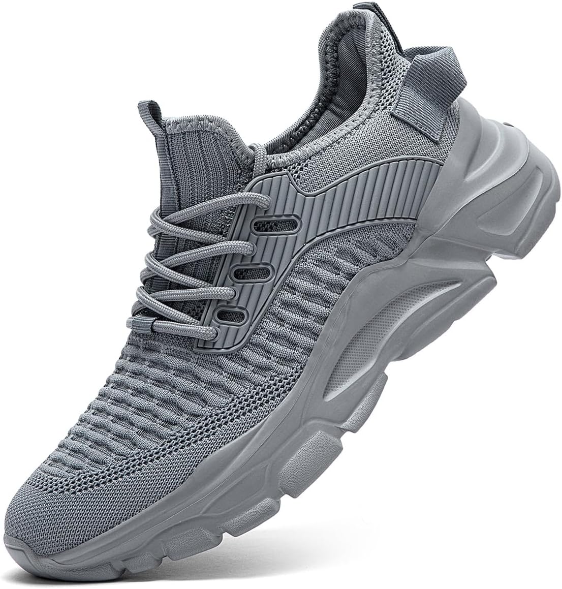 

Мужские кроссовки без шнурков для ходьбы, тенниса и бега, легкие, дышащие, с мягкой подошвой, комфортные, для работы и занятий в спортзале Kapsen, серый
