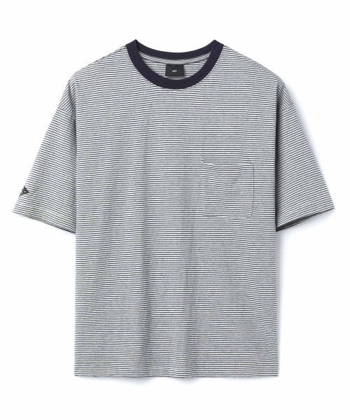 

Футболка с коротким рукавом, полосатая, с карманом WMC, серая