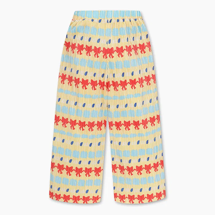 Детские плиссированные брюки Benetton Kids Bodre, жёлтые — фото 2