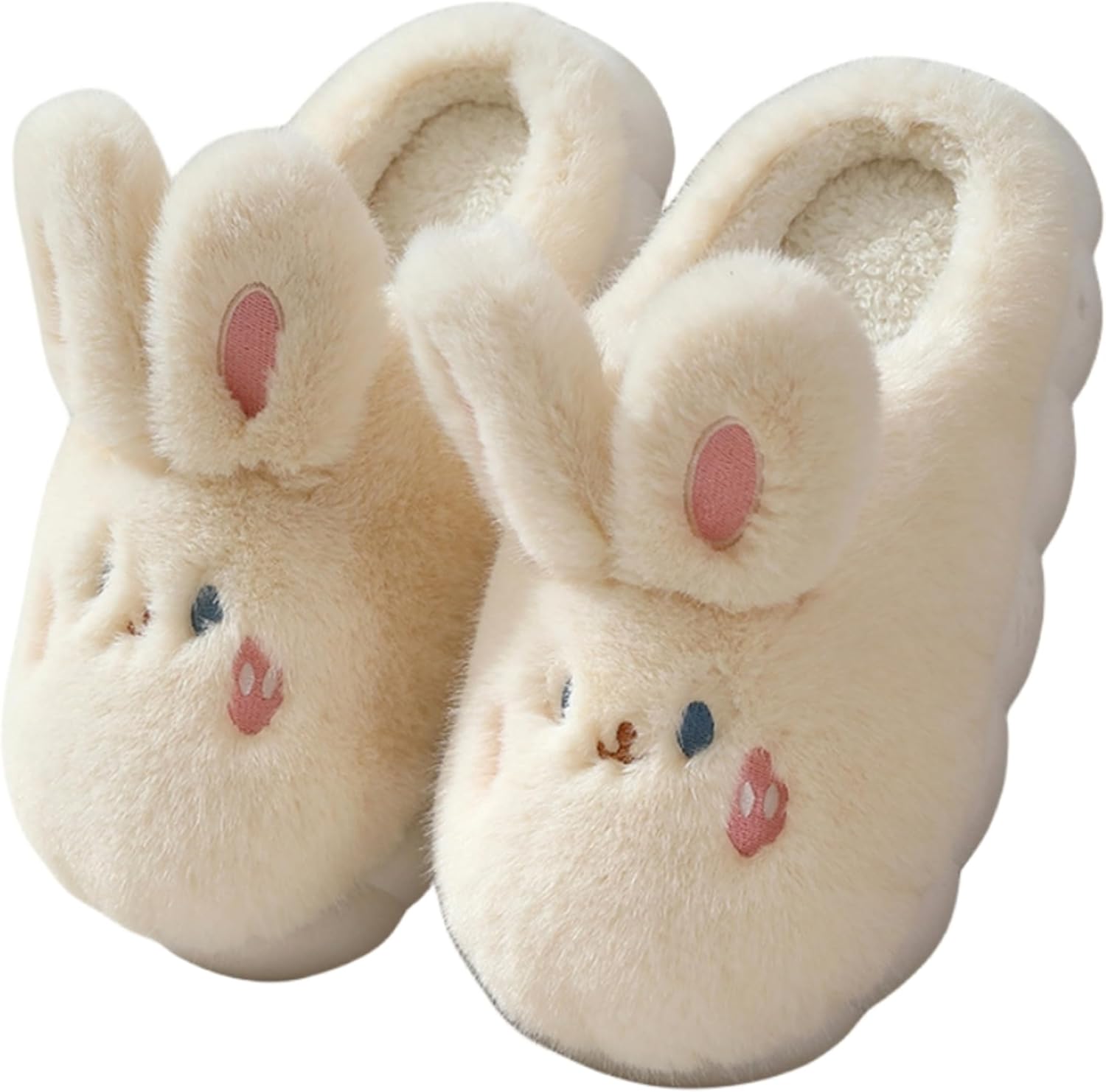 

Хлопковые домашние тапочки LICHENHAO с изображением кролика - мультяшные домашние тапочки для мужчин и женщин, белый