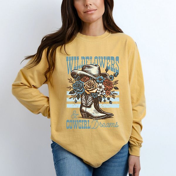 

Длинный рукав с эффектом окраски Wildflowers cowgirl dreams Simply Sage Market, Mustard