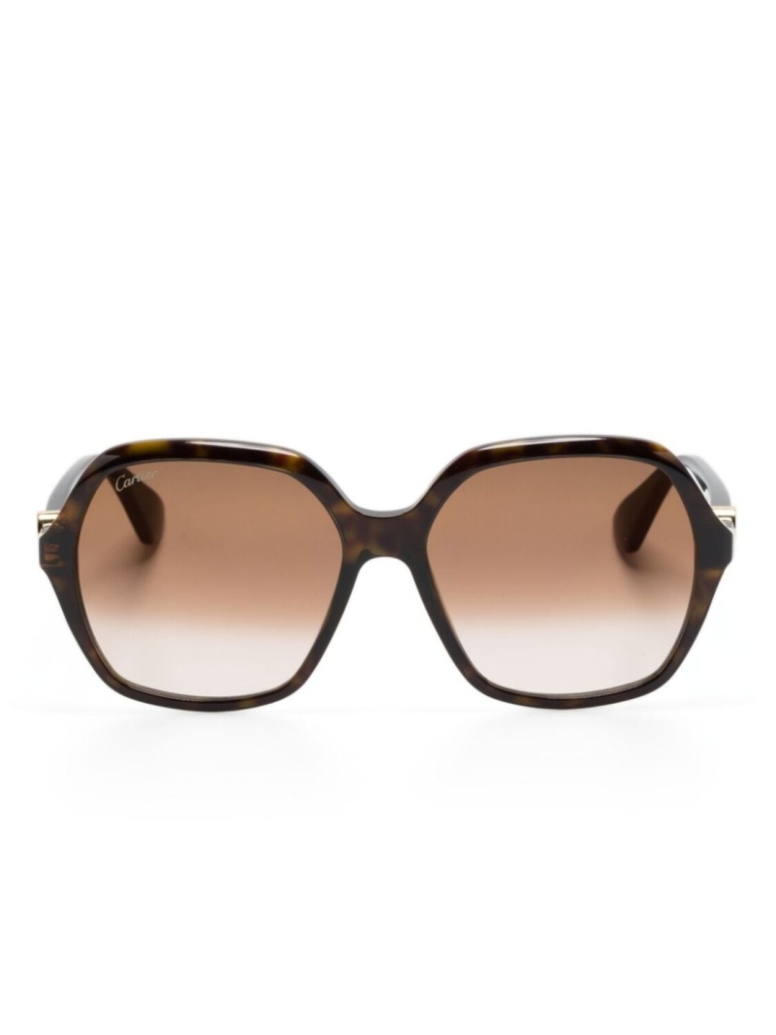 

Cartier Eyewear солнцезащитные очки в геометричной оправе с логотипом, коричневый