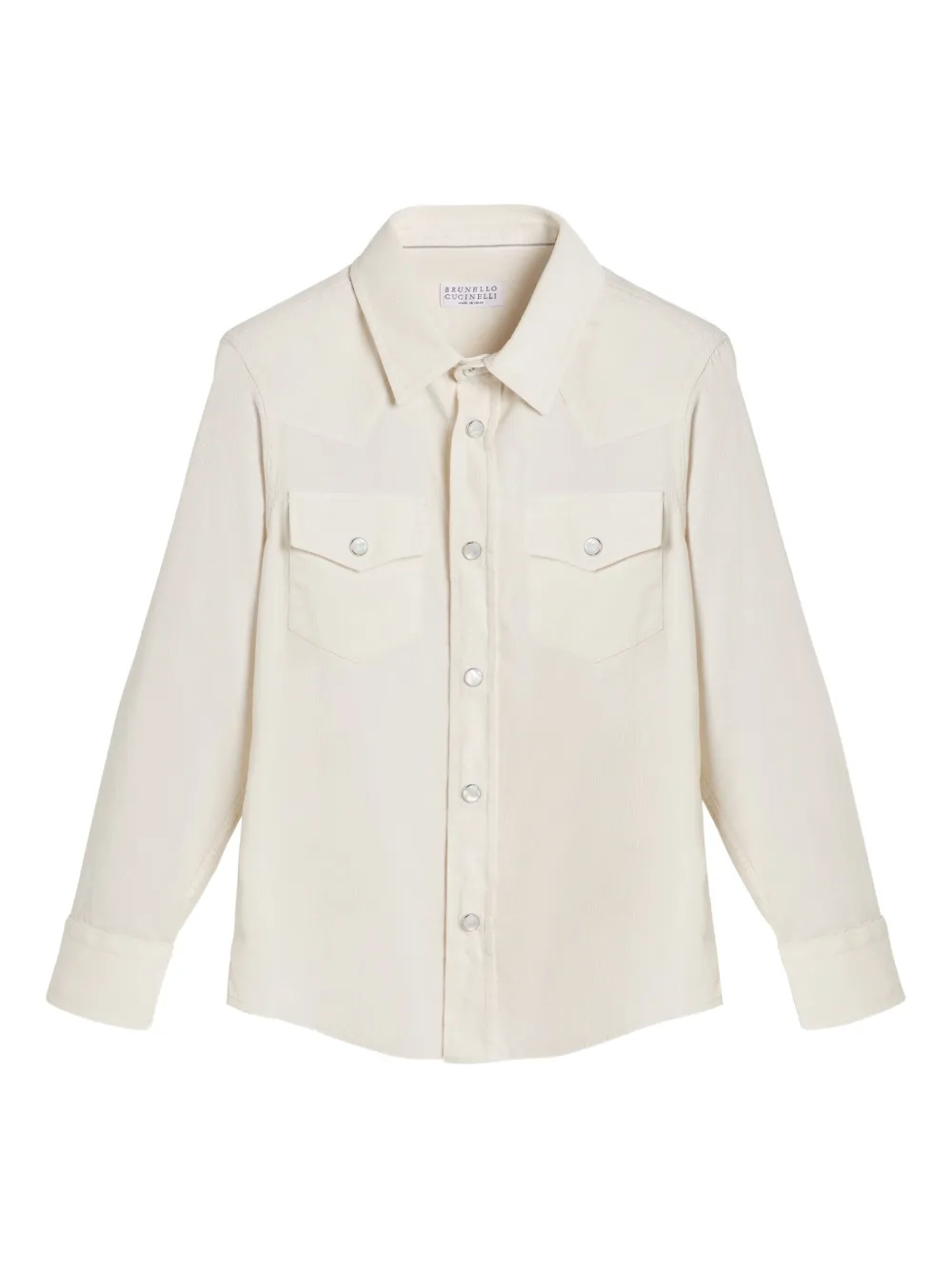 

Вельветовая рубашка Brunello Cucinelli Kids, белый