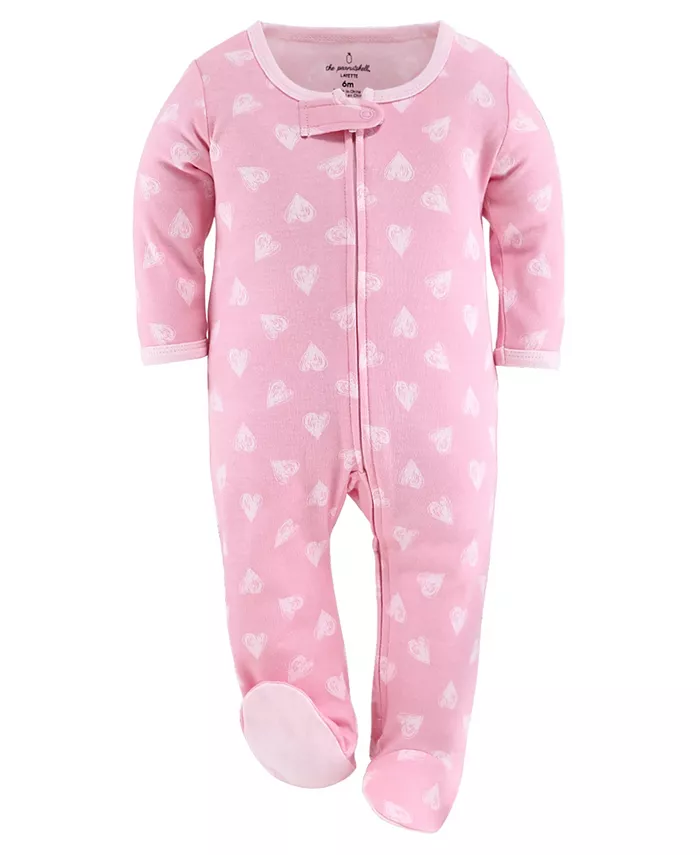 Комплект пижам Sleep n Play Footed для девочек, 6-9 месяцев, для новорожденных, 3 шт The Peanutshell, мультиколор — фото 3